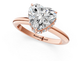 Rose gold Heart Brilliant Solitaire Engagement Ring with Six-Prong Setting and Classic Band_21