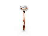 Rose gold Heart Brilliant Solitaire Engagement Ring with Six-Prong Setting and Classic Band_22