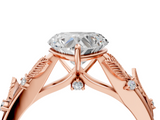 Rose gold Heart Brilliant Solitaire with Leaf Motif Band and Four-Prong Setting_81