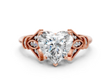 Rose gold Heart Brilliant Solitaire with Pave Band and Four-Prong Setting_20