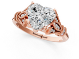 Rose gold Heart Brilliant Solitaire with Pave Band and Four-Prong Setting_21