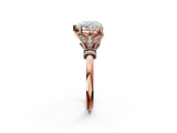 Rose gold Heart Brilliant Solitaire with Pave Band and Four-Prong Setting_22
