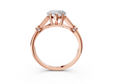 Rose gold Heart Brilliant Solitaire with Pave Band and Four-Prong Setting_23