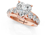 Rose gold Heart Brilliant Solitaire with Side Stones on a Pave Band and Four-Prong Setting_25