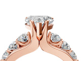 Rose gold Heart Brilliant Solitaire with Side Stones on a Pave Band and Four-Prong Setting_28