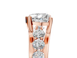 Rose gold Heart Brilliant Solitaire with Side Stones on a Pave Band and Four-Prong Setting_29