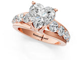 Rose gold Heart Brilliant Solitaire with Side Stones on a Pave Band and Four-Prong Setting_50