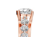 Rose gold Heart Brilliant Solitaire with Side Stones on a Pave Band and Four-Prong Setting_54
