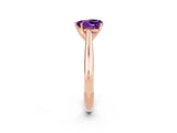 Rose gold Heart Cut Amethyst Solitaire Engagement Ring with Cathedral Setting and Four-Prong Mount_68