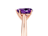 Rose gold Heart Cut Amethyst Solitaire Engagement Ring with Cathedral Setting and Four-Prong Mount_71