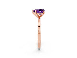 Rose gold Heart Cut Amethyst Solitaire Engagement Ring with Classic Band and Four-Prong Setting_26