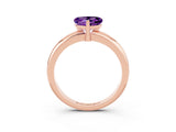 Rose gold Heart Cut Amethyst Solitaire Engagement Ring with Round Band and Four-Prong Setting_3