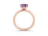 Rose gold Heart Cut Amethyst Solitaire Ring with Thin Band and Four-Prong Setting_3
