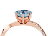 Rose gold Heart Cut Aquamarine Engagement Ring with Side Stone Accents and Four-Prong Setting_64