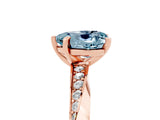 Rose gold Heart Cut Aquamarine Engagement Ring with Side Stone Accents and Four-Prong Setting_65