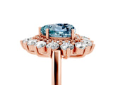 Rose gold Heart Cut Aquamarine Floral Double Halo Engagement Ring with Prong Setting_65
