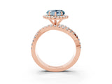 Rose gold Heart Cut Aquamarine Halo Ring with Round Split Shank and Prong Setting_51