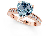 Rose gold Heart Cut Aquamarine Milgrain Pavé Engagement Ring with Four-Prong Setting_13