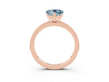 Rose gold Heart Cut Aquamarine Milgrain Pavé Engagement Ring with Four-Prong Setting_15