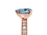 Rose gold Heart Cut Aquamarine Milgrain Pavé Engagement Ring with Four-Prong Setting_17