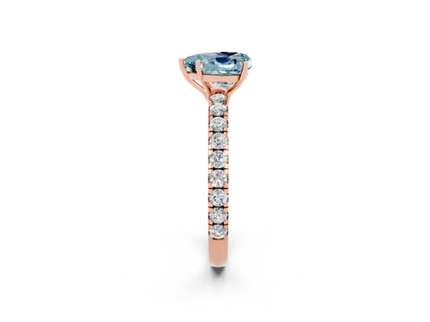 Rose gold Heart Cut Aquamarine Pavé Solitaire Engagement Ring with Four-Prong Setting_14