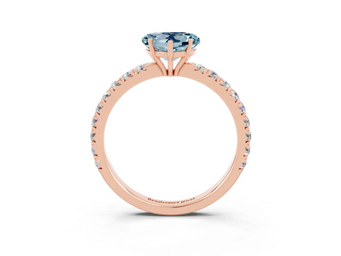 Rose gold Heart Cut Aquamarine Pavé Solitaire Engagement Ring with Four-Prong Setting_15
