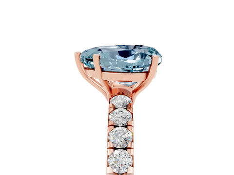 Rose gold Heart Cut Aquamarine Pavé Solitaire Engagement Ring with Four-Prong Setting_17