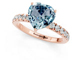 Rose gold Heart Cut Aquamarine Pave Band Solitaire Ring with Four-Prong Setting_25