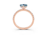 Rose gold Heart Cut Aquamarine Pave Band Solitaire Ring with Four-Prong Setting_27