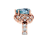 Rose gold Heart Cut Aquamarine Scalloped Halo Engagement Ring with Round Shared Prong Band_29
