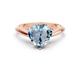 Rose gold Heart Cut Aquamarine Solitaire Engagement Ring with Cathedral Setting and Four-Prong Mount_24