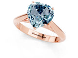 Rose gold Heart Cut Aquamarine Solitaire Engagement Ring with Cathedral Setting and Four-Prong Mount_67