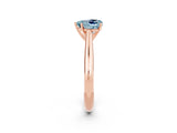 Rose gold Heart Cut Aquamarine Solitaire Engagement Ring with Cathedral Setting and Four-Prong Mount_68