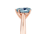 Rose gold Heart Cut Aquamarine Solitaire Engagement Ring with Cathedral Setting and Four-Prong Mount_71