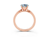 Rose gold Heart Cut Aquamarine Solitaire Engagement Ring with Classic Band and Four-Prong Setting_27