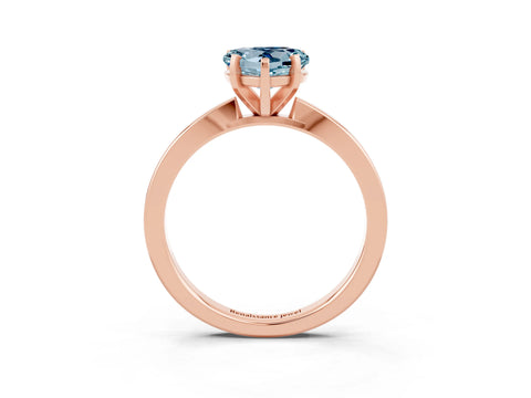 Rose gold Heart Cut Aquamarine Solitaire Engagement Ring with Classic Band and Four-Prong Setting_27