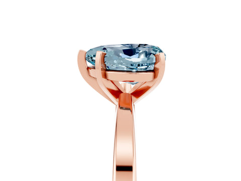 Rose gold Heart Cut Aquamarine Solitaire Engagement Ring with Classic Band and Four-Prong Setting_29