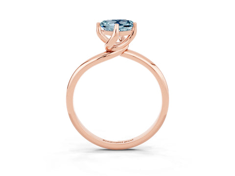 Rose gold Heart Cut Aquamarine Solitaire Engagement Ring with Four-Prong Setting and Classic Band_15