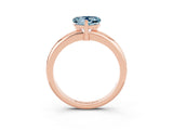 Rose gold Heart Cut Aquamarine Solitaire Engagement Ring with Round Band and Four-Prong Setting_3