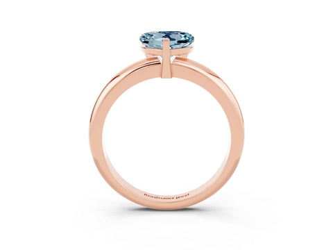Rose gold Heart Cut Aquamarine Solitaire Engagement Ring with Round Band and Four-Prong Setting_3