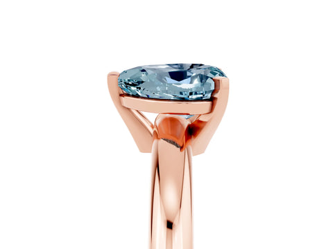 Rose gold Heart Cut Aquamarine Solitaire Engagement Ring with Round Band and Four-Prong Setting_5