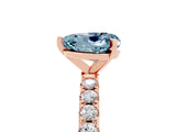 Rose gold Heart Cut Aquamarine Solitaire Pavé Band with Four-Prong Setting_5