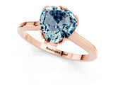 Rose gold Heart Cut Aquamarine Solitaire Ring with Flower Prong Setting and Classic Band_37