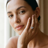 Rose gold Heart Cut Aquamarine Solitaire Ring with Round  Pavé Band and Four-Prong Setting_43