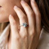 Rose gold Heart Cut Aquamarine Solitaire Ring with Round  Pavé Band and Four-Prong Setting_44