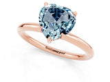 Rose gold Heart Cut Aquamarine Solitaire Ring with Thin Band and Four-Prong Setting_1
