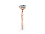 Rose gold Heart Cut Aquamarine Solitaire Ring with Thin Band and Four-Prong Setting_2