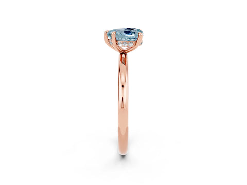 Rose gold Heart Cut Aquamarine Solitaire Ring with Thin Band and Four-Prong Setting_2