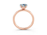 Rose gold Heart Cut Aquamarine Solitaire Ring with Thin Band and Four-Prong Setting_3