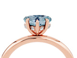 Rose gold Heart Cut Aquamarine Solitaire Ring with Thin Band and Four-Prong Setting_4